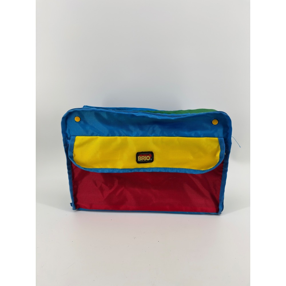 Vintage BRIO Primary Color Block Toy Storage Bag Travel Case